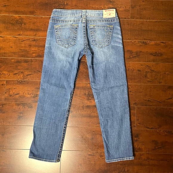 TRUE RELIGION Denim Lizzy Capri Jean Cropped Low Rise Blue Size 28 - Picture 5 of 12